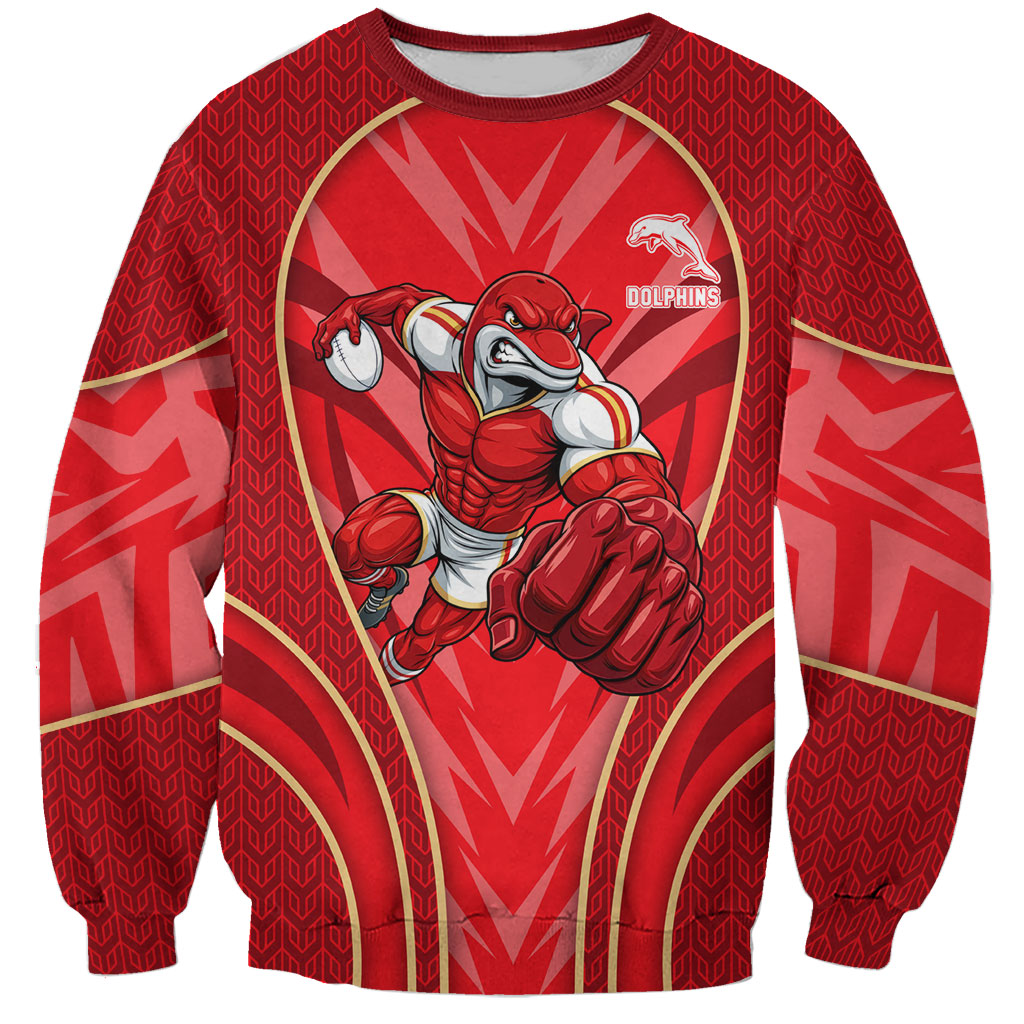 Dolphins Rugby Mascot Sweatshirt Australian Rugby Culture - Tribal Inspired Dolphin