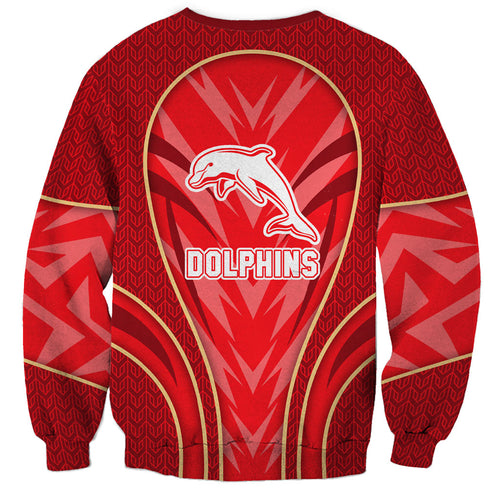 Dolphins Rugby Mascot Sweatshirt Australian Rugby Culture - Tribal Inspired Dolphin