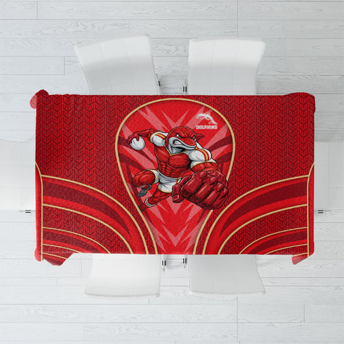 Dolphins Rugby Mascot Tablecloth Australian Rugby Culture - Tribal Inspired Dolphin