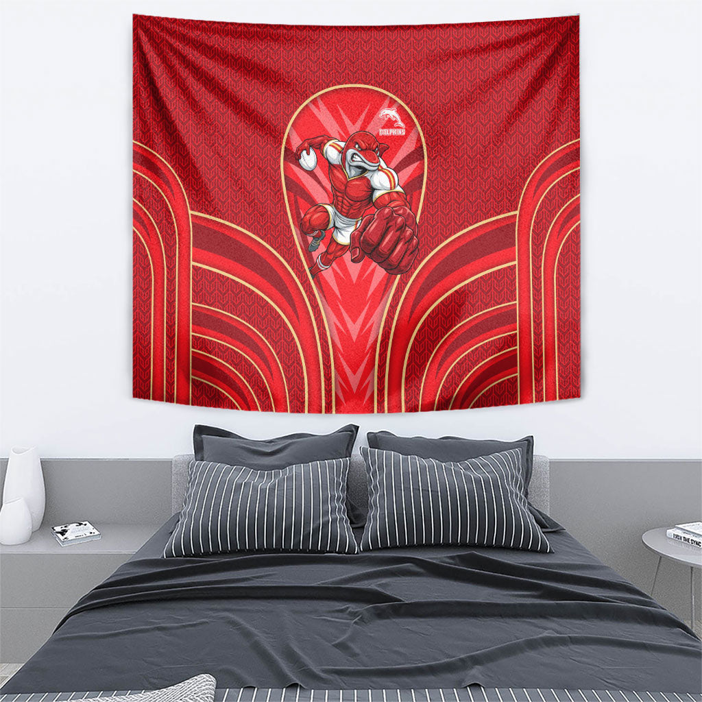 Dolphins Rugby Mascot Tapestry Australian Rugby Culture - Tribal Inspired Dolphin