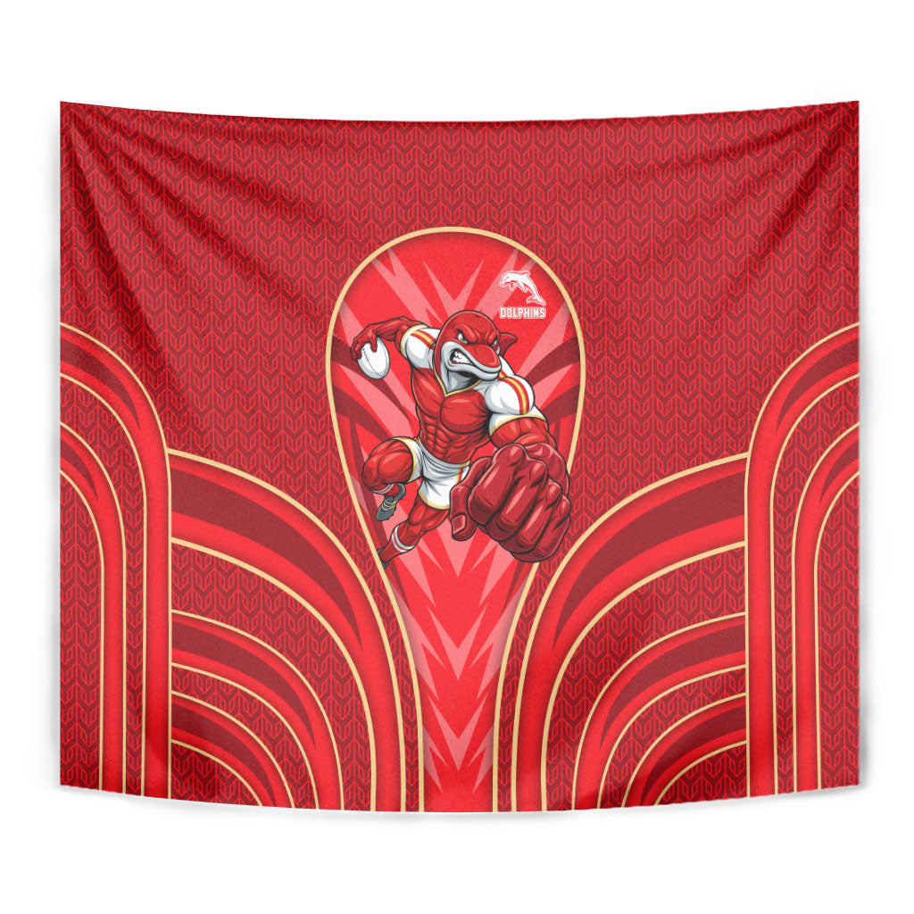 Dolphins Rugby Mascot Tapestry Australian Rugby Culture - Tribal Inspired Dolphin