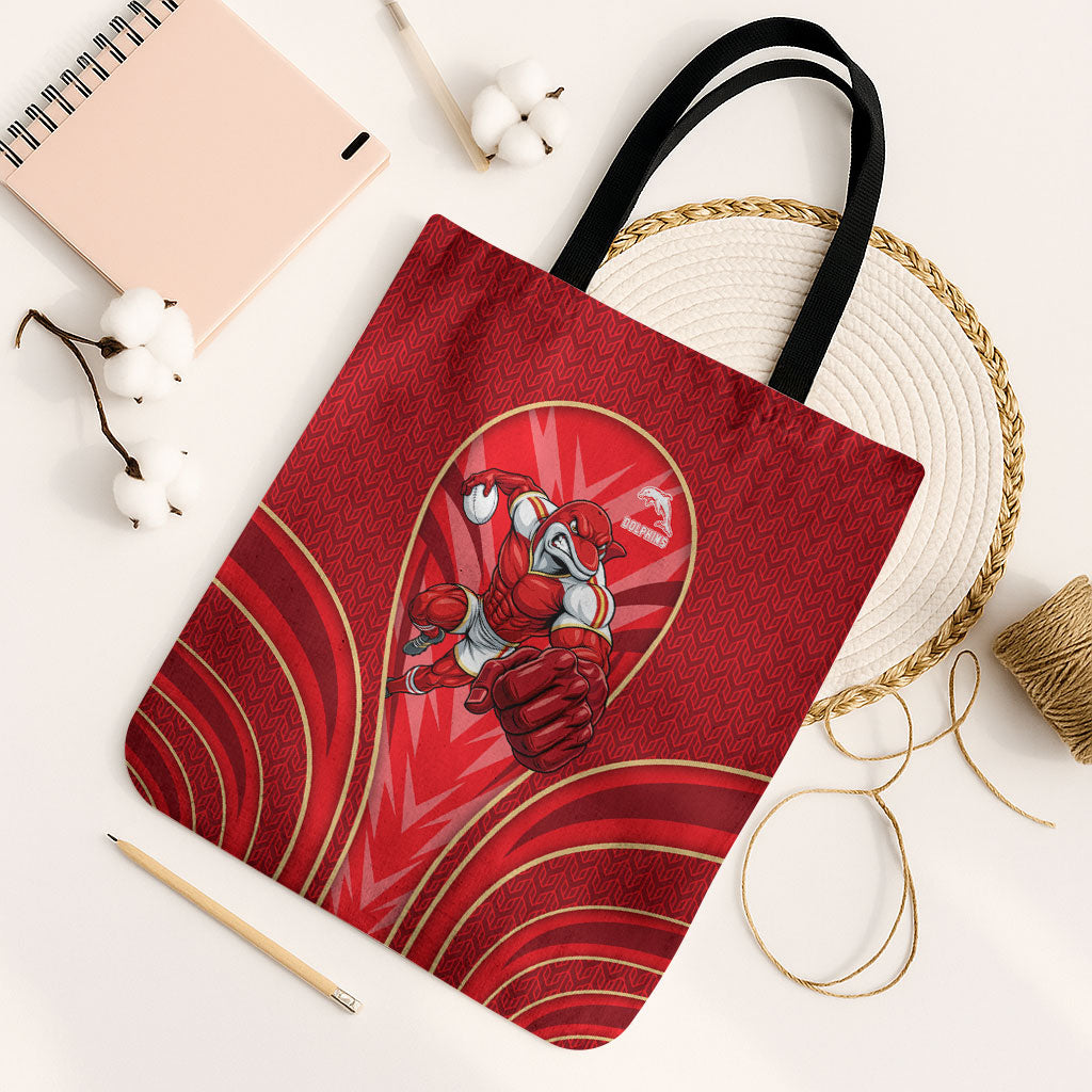 Dolphins Rugby Mascot Tote Bag Australian Rugby Culture - Tribal Inspired Dolphin