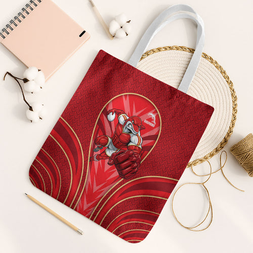Dolphins Rugby Mascot Tote Bag Australian Rugby Culture - Tribal Inspired Dolphin