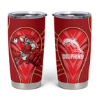 Dolphins Rugby Mascot Tumbler Cup Australian Rugby Culture - Tribal Inspired Dolphin