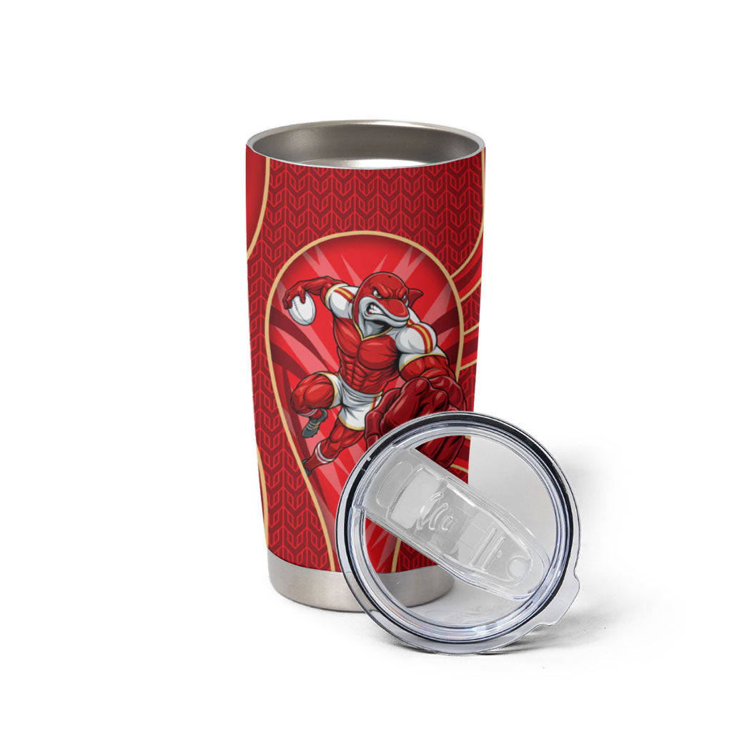 Dolphins Rugby Mascot Tumbler Cup Australian Rugby Culture - Tribal Inspired Dolphin