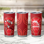 Dolphins Rugby Mascot Tumbler Cup Australian Rugby Culture - Tribal Inspired Dolphin