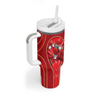 Dolphins Rugby Mascot Tumbler With Handle Australian Rugby Culture - Tribal Inspired Dolphin