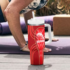 Dolphins Rugby Mascot Tumbler With Handle Australian Rugby Culture - Tribal Inspired Dolphin