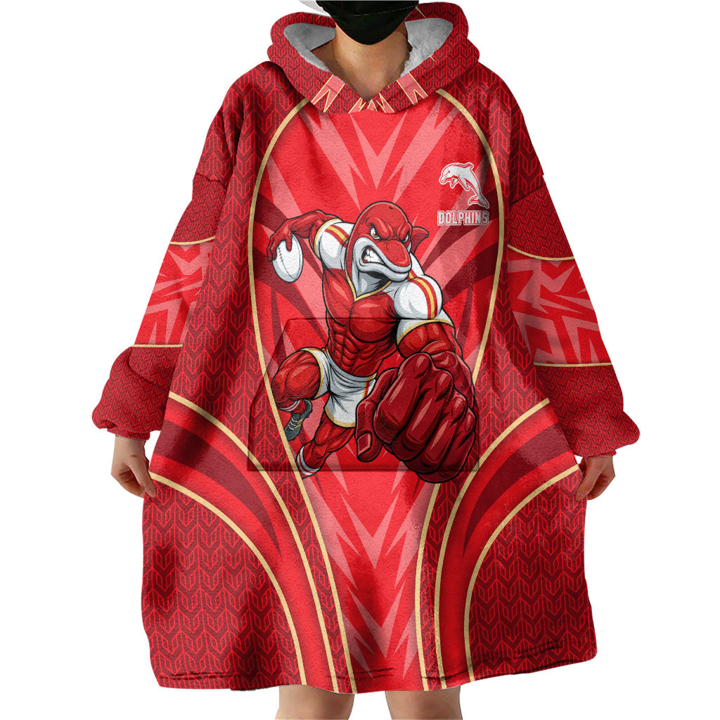 Dolphins Rugby Mascot Wearable Blanket Hoodie Australian Rugby Culture - Tribal Inspired Dolphin