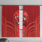 Dolphins Rugby Mascot Window Curtain Australian Rugby Culture - Tribal Inspired Dolphin
