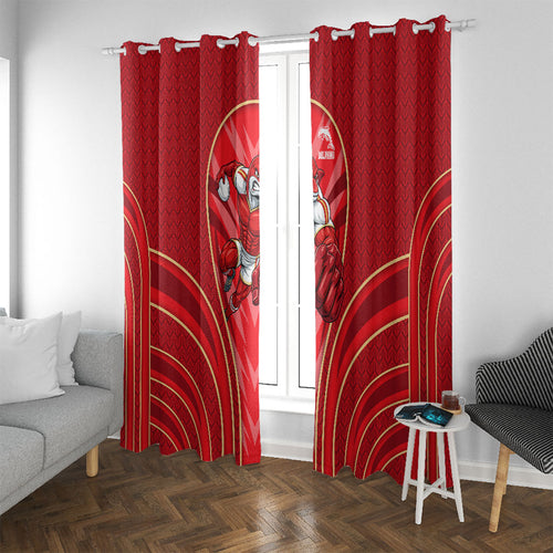 Dolphins Rugby Mascot Window Curtain Australian Rugby Culture - Tribal Inspired Dolphin