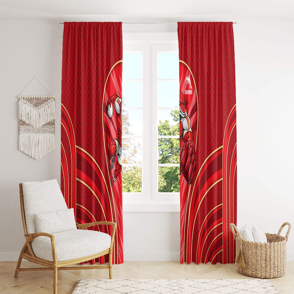 Dolphins Rugby Mascot Window Curtain Australian Rugby Culture - Tribal Inspired Dolphin