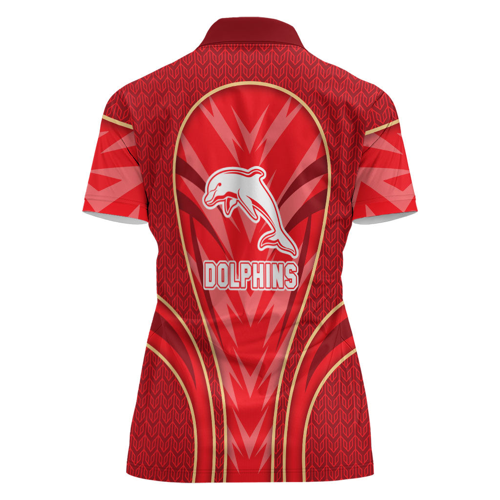Dolphins Rugby Mascot Women Polo Shirt Australian Rugby Culture - Tribal Inspired Dolphin