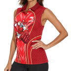 Dolphins Rugby Mascot Women Sleeveless Polo Shirt Australian Rugby Culture - Tribal Inspired Dolphin