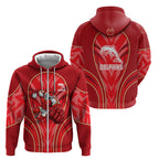 Dolphins Rugby Mascot Zip Hoodie Australian Rugby Culture - Tribal Inspired Dolphin