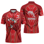 Dolphins Rugby Mascot Zipper Polo Shirt Australian Rugby Culture - Tribal Inspired Dolphin