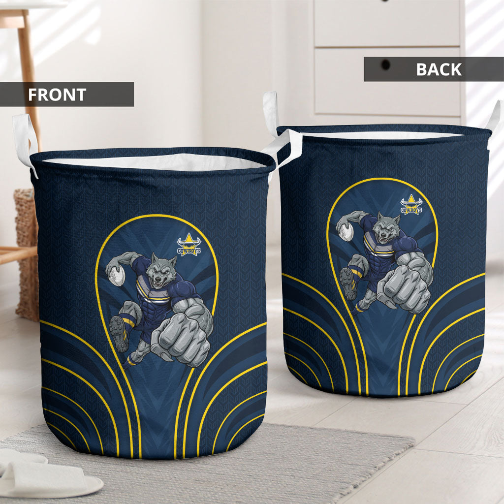 North Queensland Cowboys Rugby Mascot Laundry Basket Australian Rugby Culture - Tribal Inspired Wolf