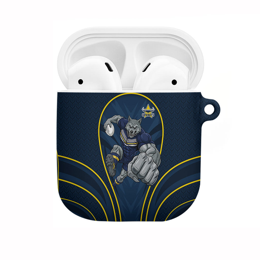 North Queensland Cowboys Rugby Mascot AirPods Case Australian Rugby Culture - Tribal Inspired Wolf