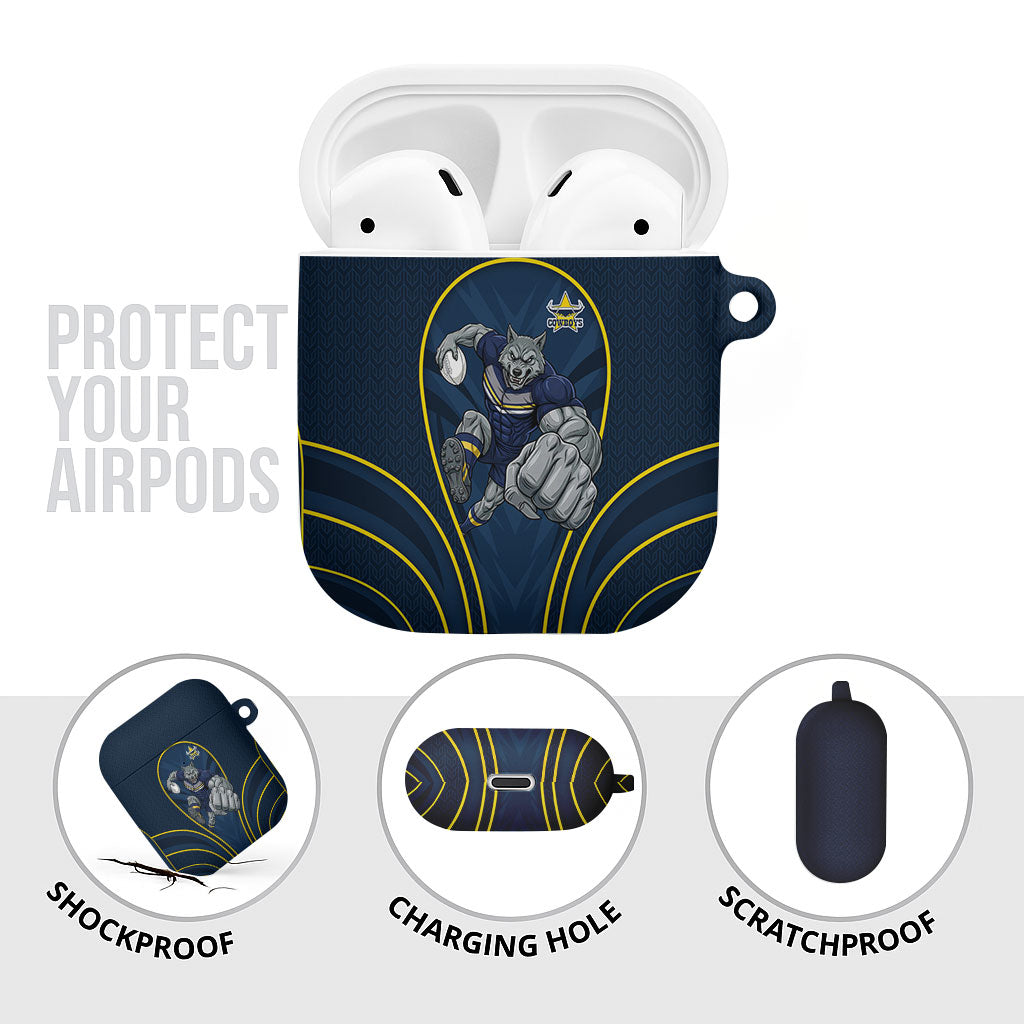 North Queensland Cowboys Rugby Mascot AirPods Case Australian Rugby Culture - Tribal Inspired Wolf