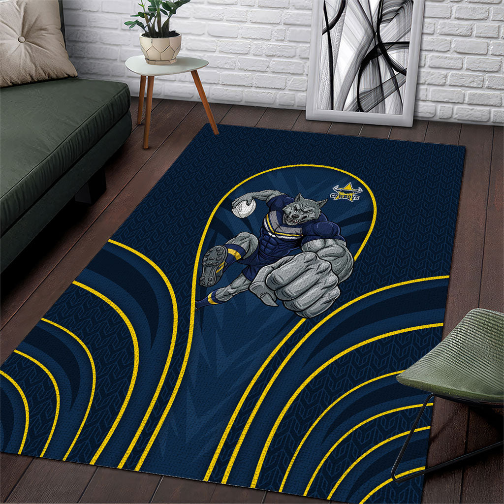 North Queensland Cowboys Rugby Mascot Area Rug Australian Rugby Culture - Tribal Inspired Wolf