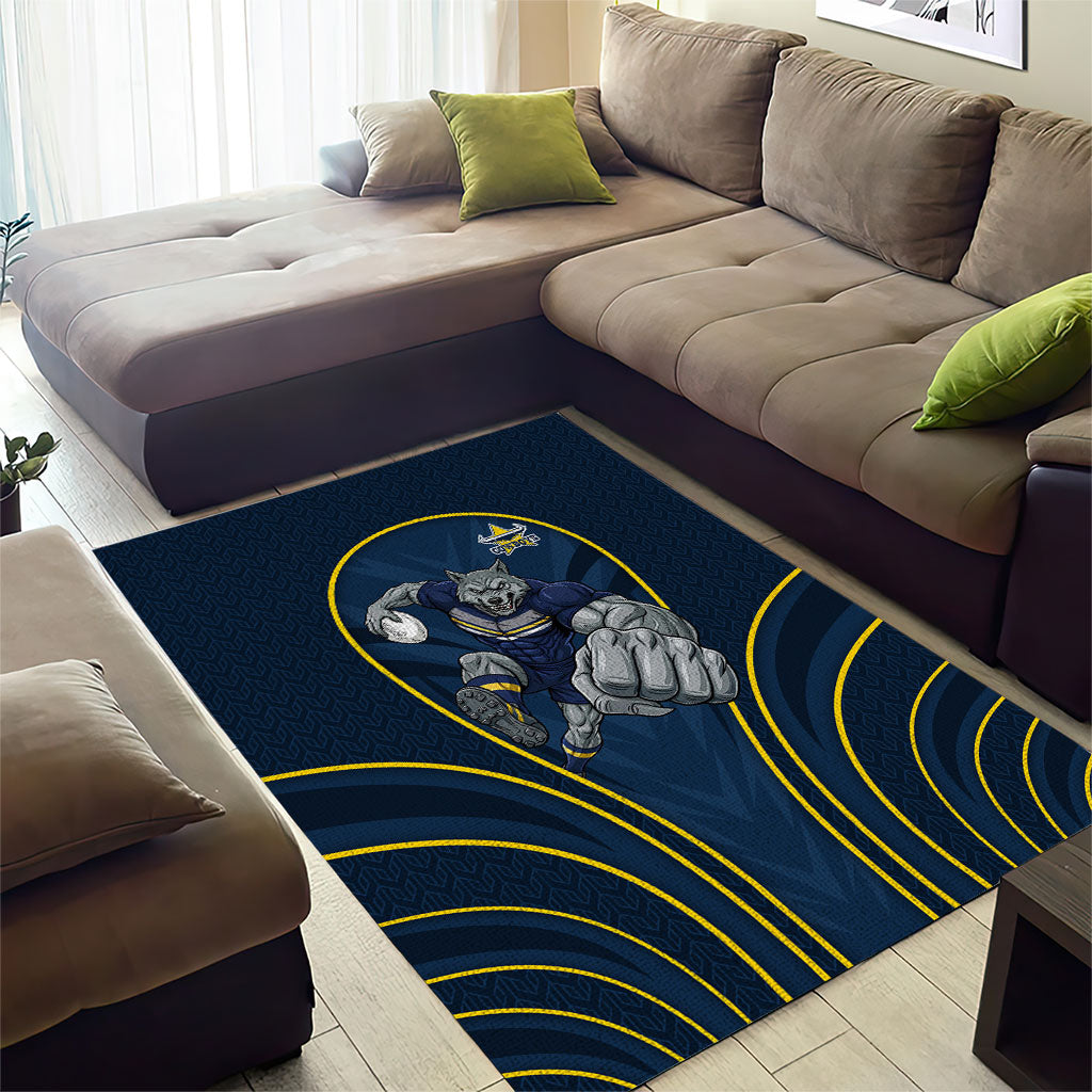 North Queensland Cowboys Rugby Mascot Area Rug Australian Rugby Culture - Tribal Inspired Wolf