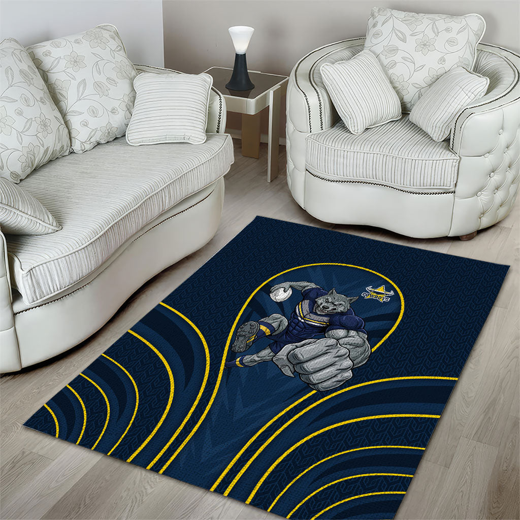 North Queensland Cowboys Rugby Mascot Area Rug Australian Rugby Culture - Tribal Inspired Wolf