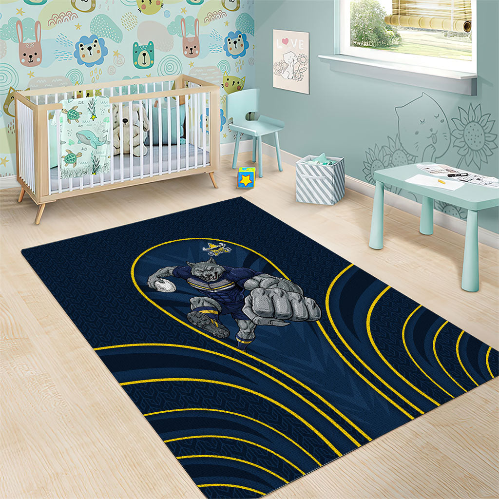 North Queensland Cowboys Rugby Mascot Area Rug Australian Rugby Culture - Tribal Inspired Wolf