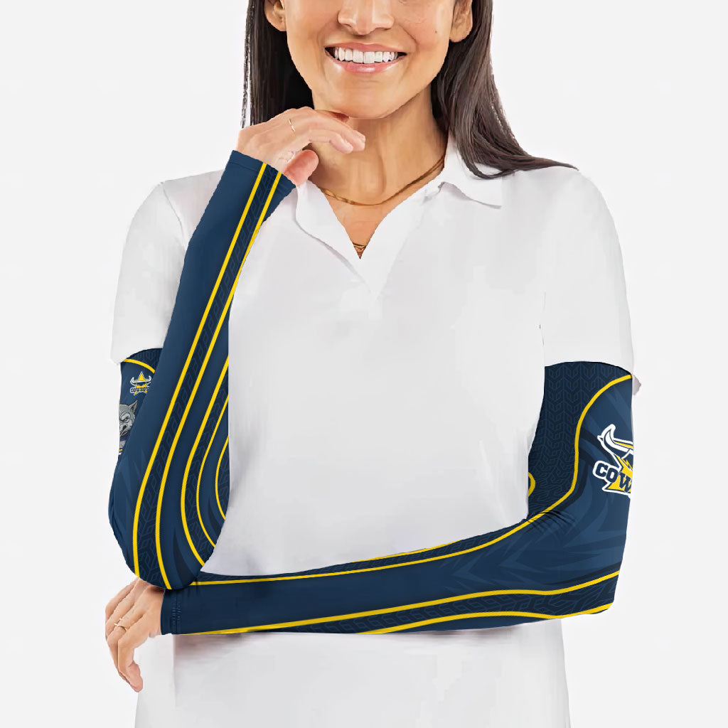 North Queensland Cowboys Rugby Mascot Arm Sleeves Australian Rugby Culture - Tribal Inspired Wolf
