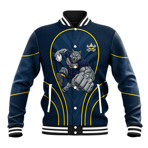 North Queensland Cowboys Rugby Mascot Baseball Jacket Australian Rugby Culture - Tribal Inspired Wolf