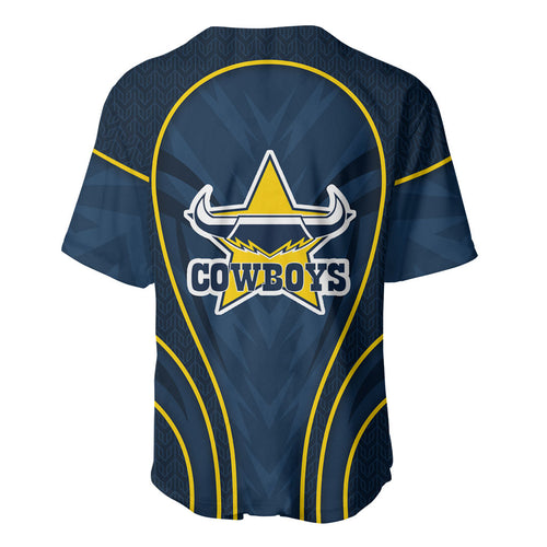 North Queensland Cowboys Rugby Mascot Baseball Jersey Australian Rugby Culture - Tribal Inspired Wolf