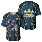 North Queensland Cowboys Rugby Mascot Baseball Jersey Australian Rugby Culture - Tribal Inspired Wolf