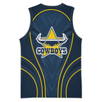 North Queensland Cowboys Rugby Mascot Basketball Jersey Australian Rugby Culture - Tribal Inspired Wolf