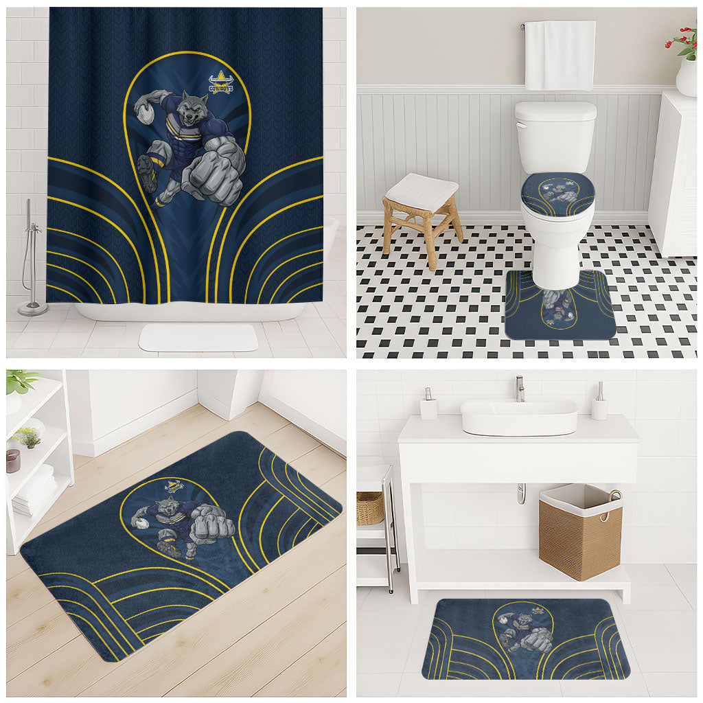 North Queensland Cowboys Rugby Mascot Bathroom Set Australian Rugby Culture - Tribal Inspired Wolf