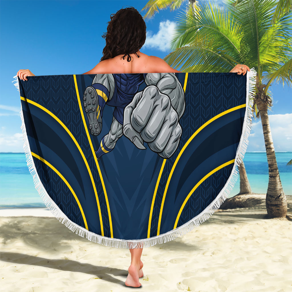North Queensland Cowboys Rugby Mascot Beach Blanket Australian Rugby Culture - Tribal Inspired Wolf