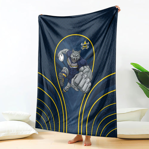 North Queensland Cowboys Rugby Mascot Blanket Australian Rugby Culture - Tribal Inspired Wolf
