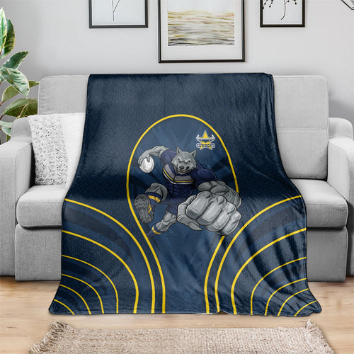 North Queensland Cowboys Rugby Mascot Blanket Australian Rugby Culture - Tribal Inspired Wolf