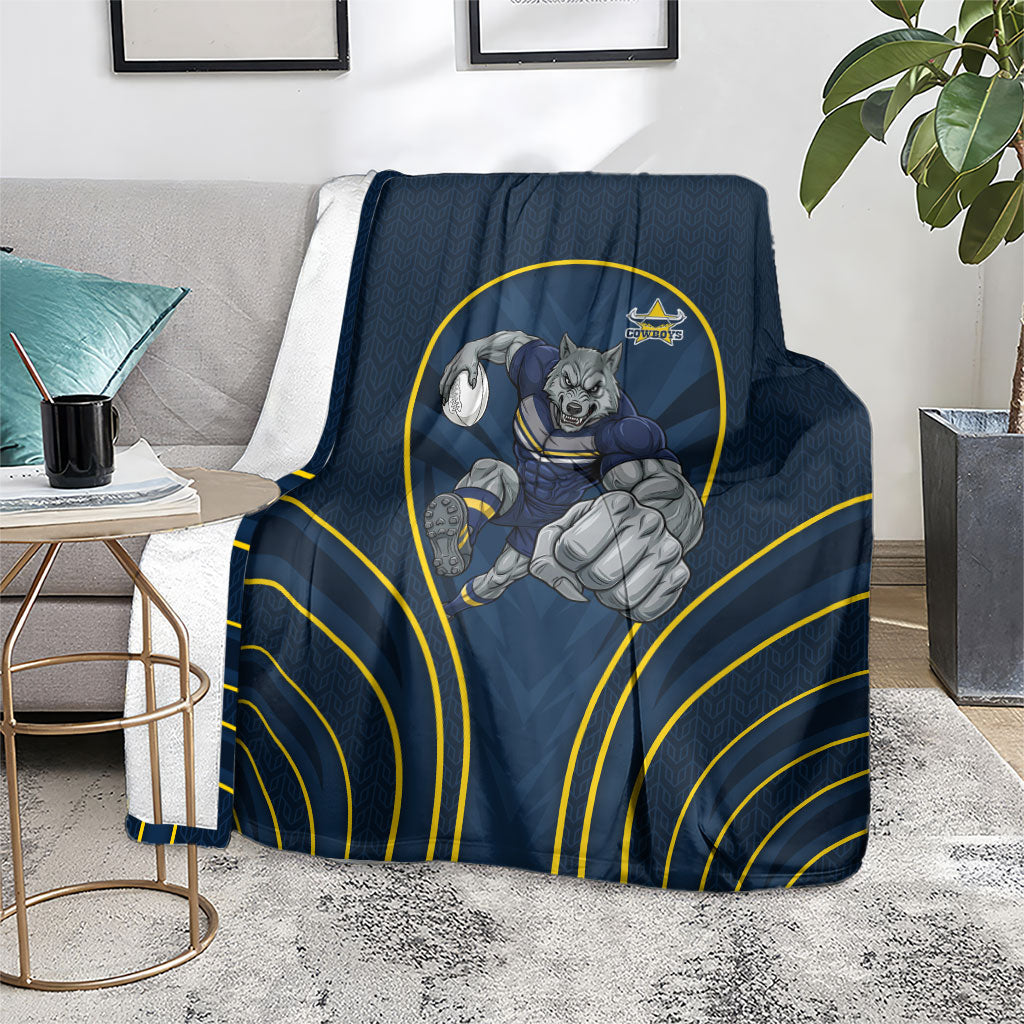 North Queensland Cowboys Rugby Mascot Blanket Australian Rugby Culture - Tribal Inspired Wolf