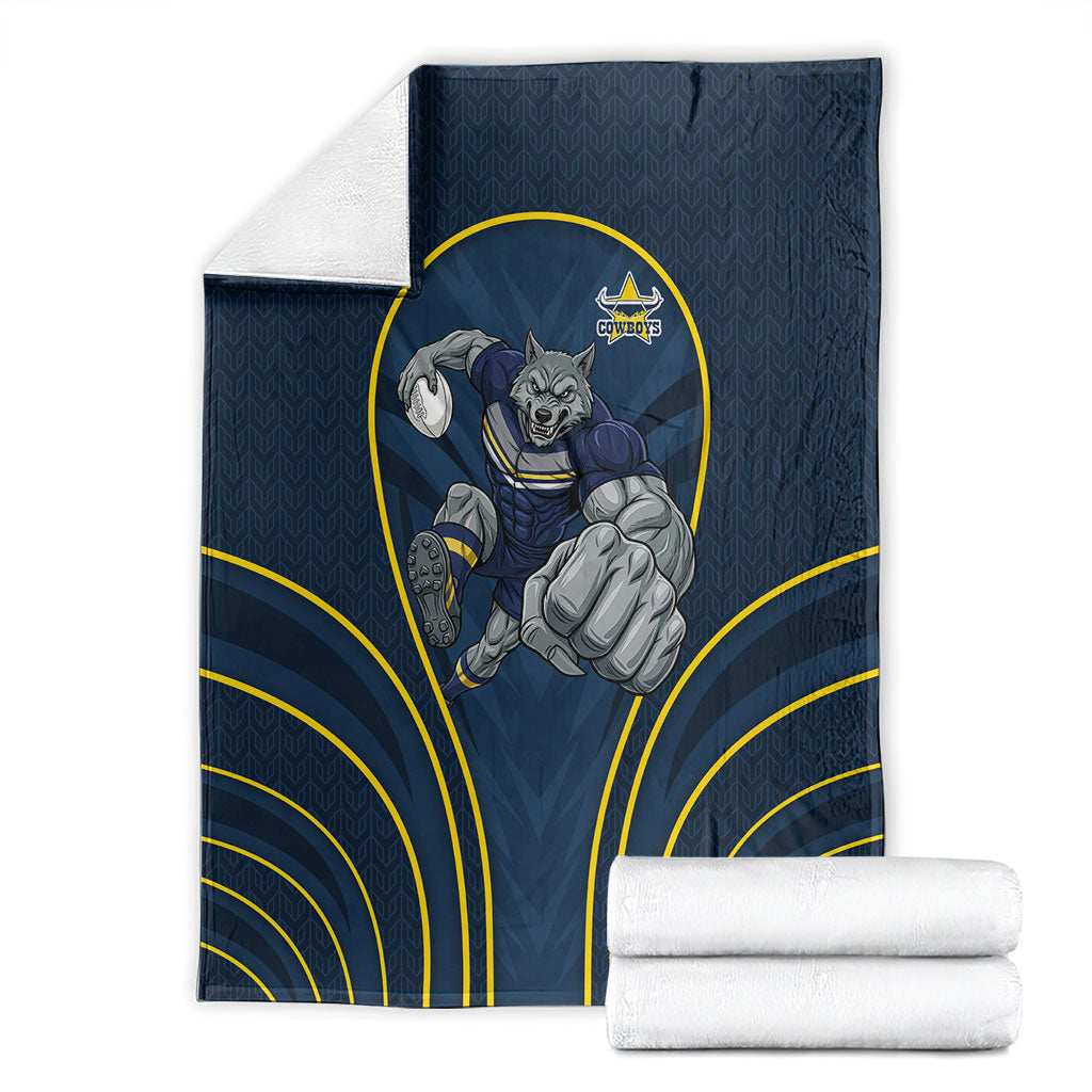 North Queensland Cowboys Rugby Mascot Blanket Australian Rugby Culture - Tribal Inspired Wolf