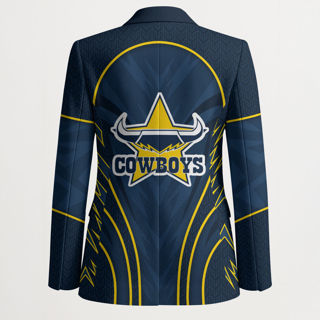 North Queensland Cowboys Rugby Mascot Blazer Australian Rugby Culture - Tribal Inspired Wolf