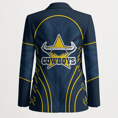North Queensland Cowboys Rugby Mascot Blazer Australian Rugby Culture - Tribal Inspired Wolf