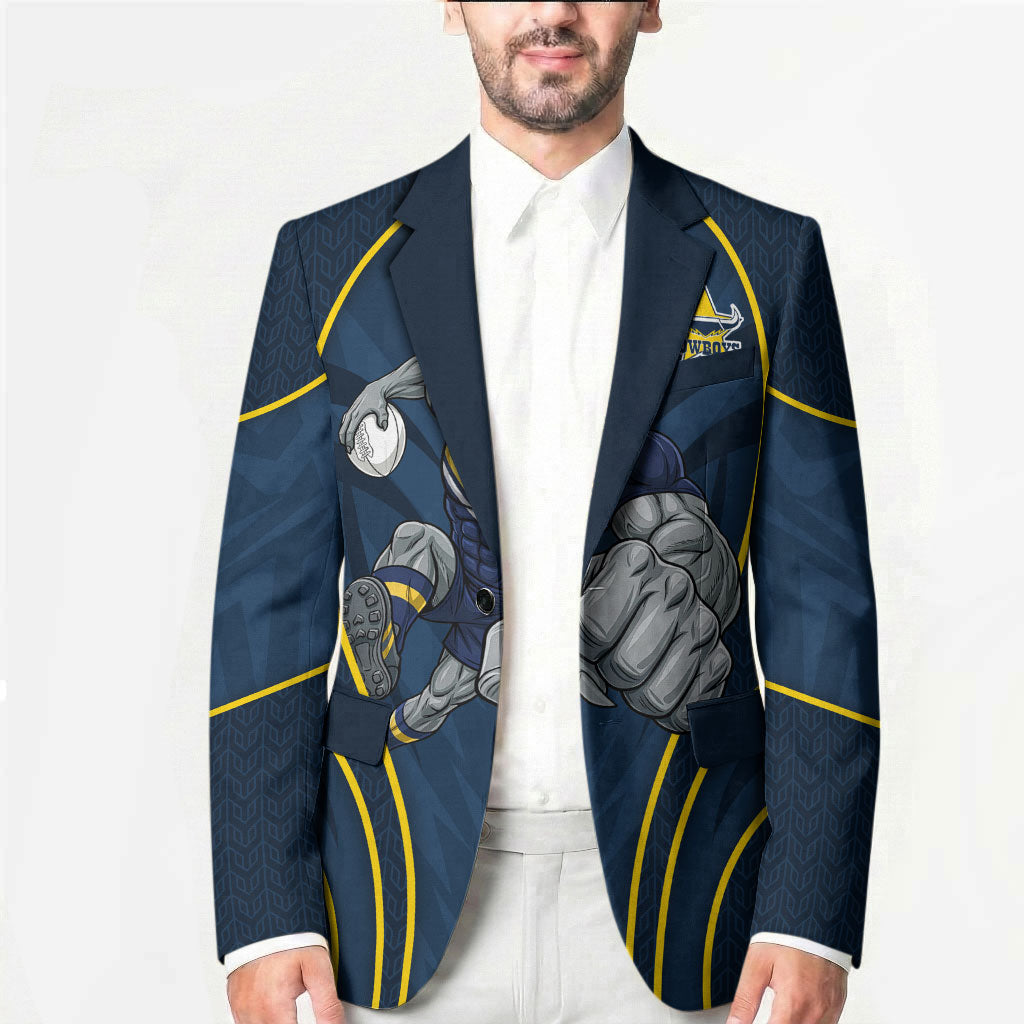 North Queensland Cowboys Rugby Mascot Blazer Australian Rugby Culture - Tribal Inspired Wolf