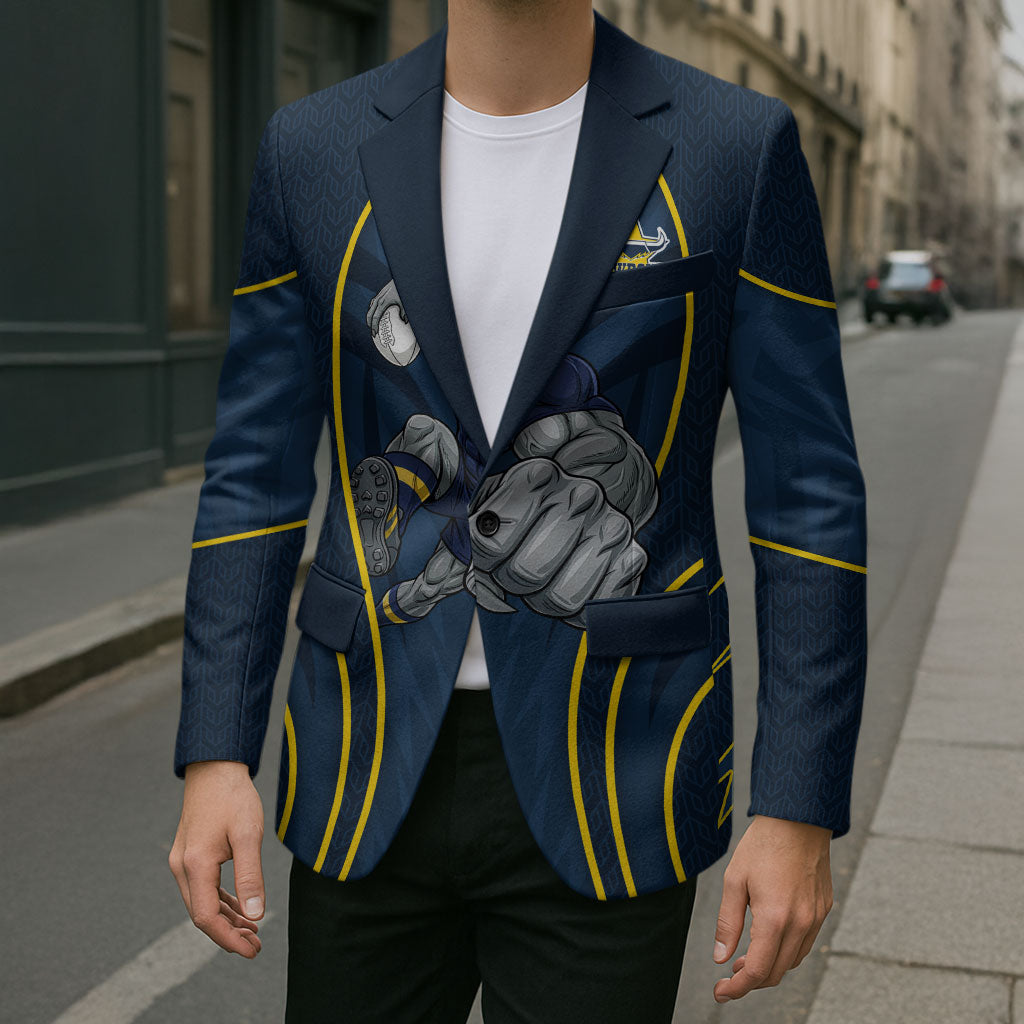 North Queensland Cowboys Rugby Mascot Blazer Australian Rugby Culture - Tribal Inspired Wolf