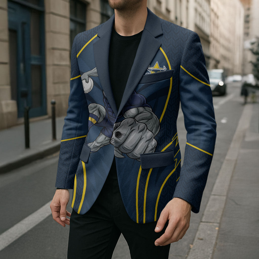 North Queensland Cowboys Rugby Mascot Blazer Australian Rugby Culture - Tribal Inspired Wolf