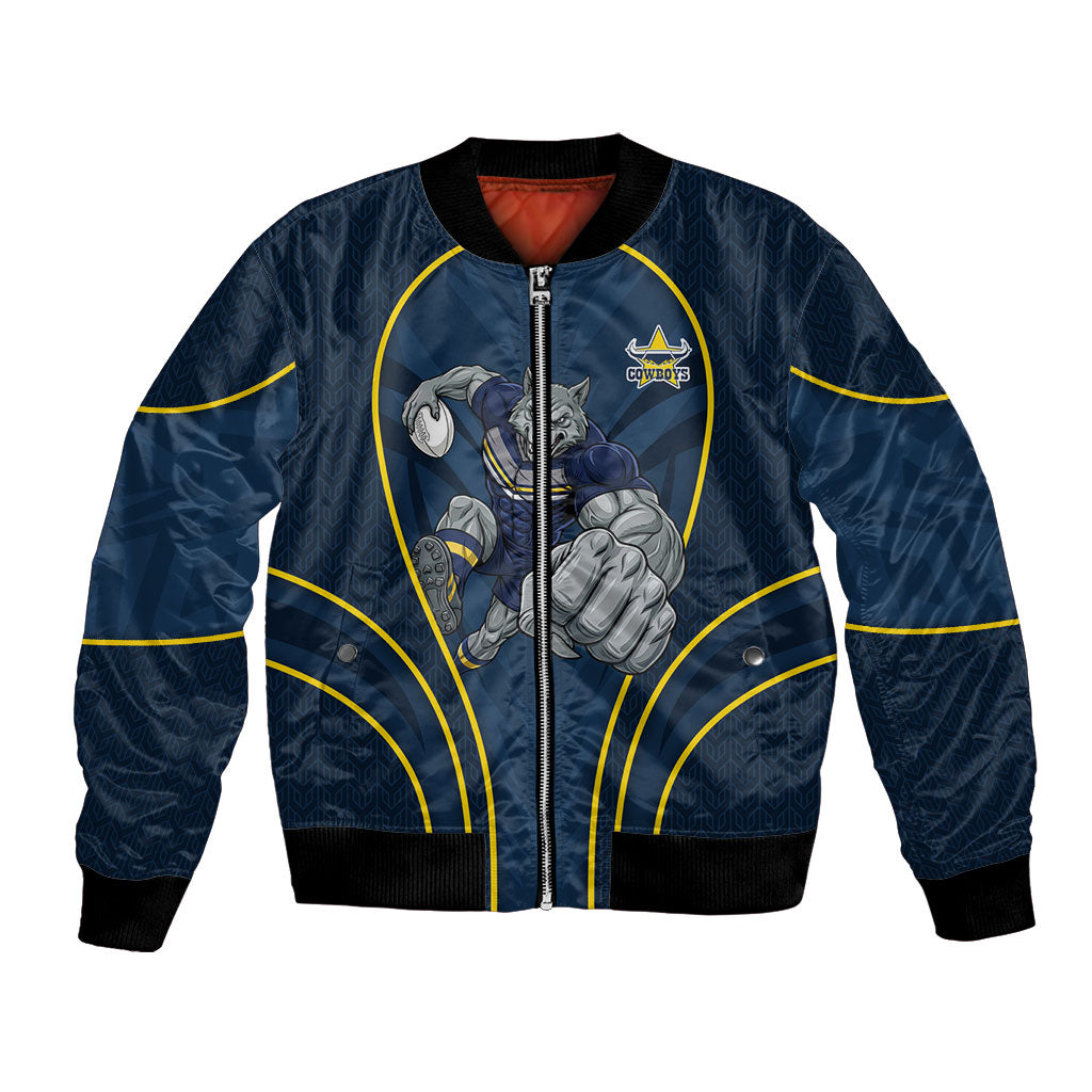 North Queensland Cowboys Rugby Mascot Bomber Jacket Australian Rugby Culture - Tribal Inspired Wolf