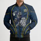 North Queensland Cowboys Rugby Mascot Bomber Puffer Jacket Australian Rugby Culture - Tribal Inspired Wolf