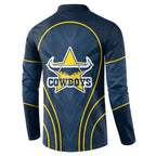 North Queensland Cowboys Rugby Mascot Button Sweatshirt Australian Rugby Culture - Tribal Inspired Wolf