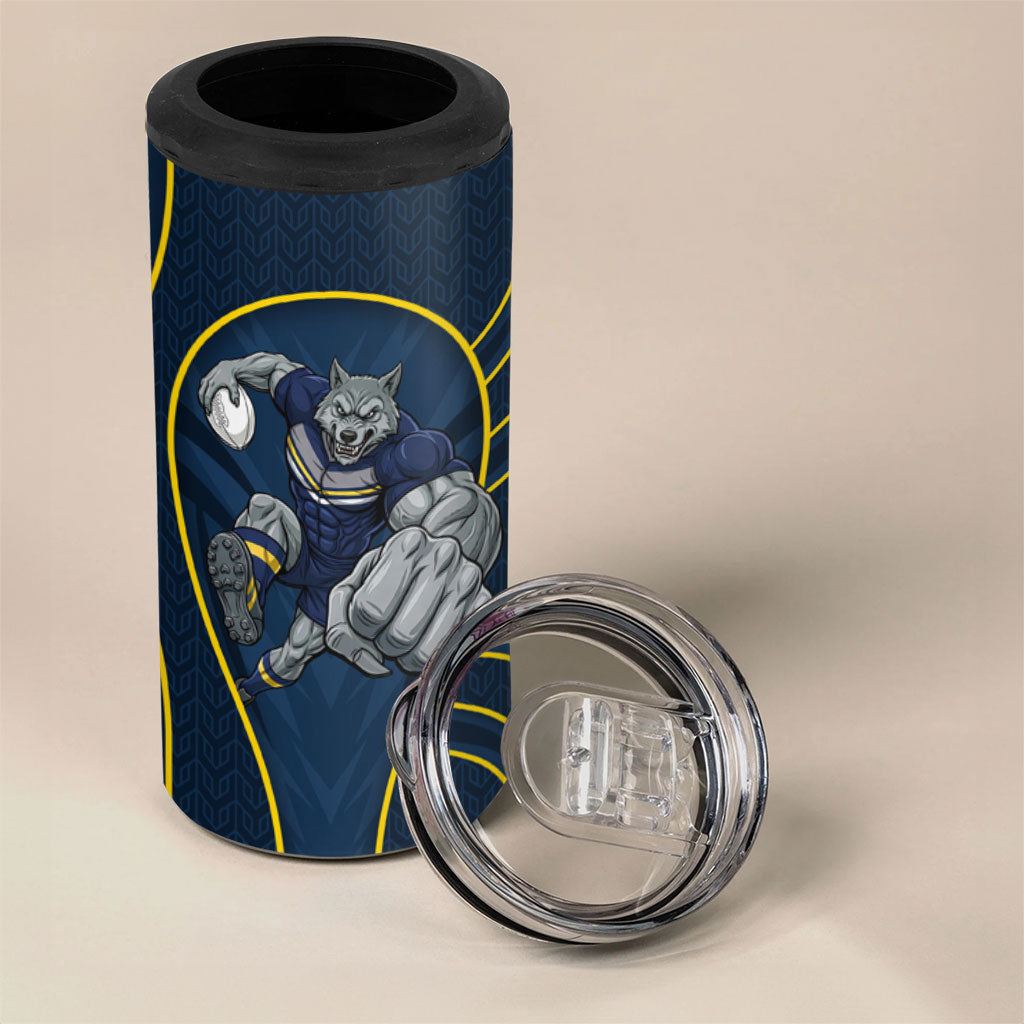 North Queensland Cowboys Rugby Mascot 4 in 1 Can Cooler Tumbler Australian Rugby Culture - Tribal Inspired Wolf