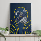North Queensland Cowboys Rugby Mascot Canvas Wall Art Australian Rugby Culture - Tribal Inspired Wolf