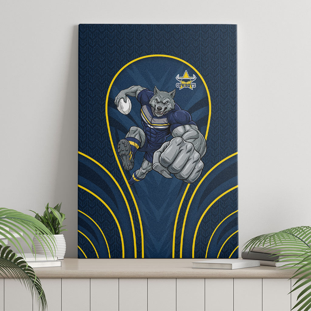 North Queensland Cowboys Rugby Mascot Canvas Wall Art Australian Rugby Culture - Tribal Inspired Wolf