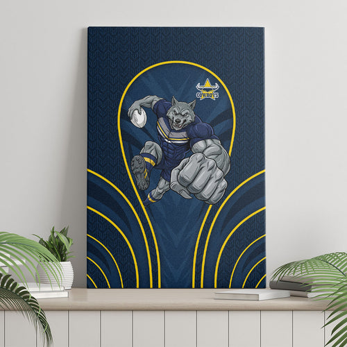 North Queensland Cowboys Rugby Mascot Canvas Wall Art Australian Rugby Culture - Tribal Inspired Wolf